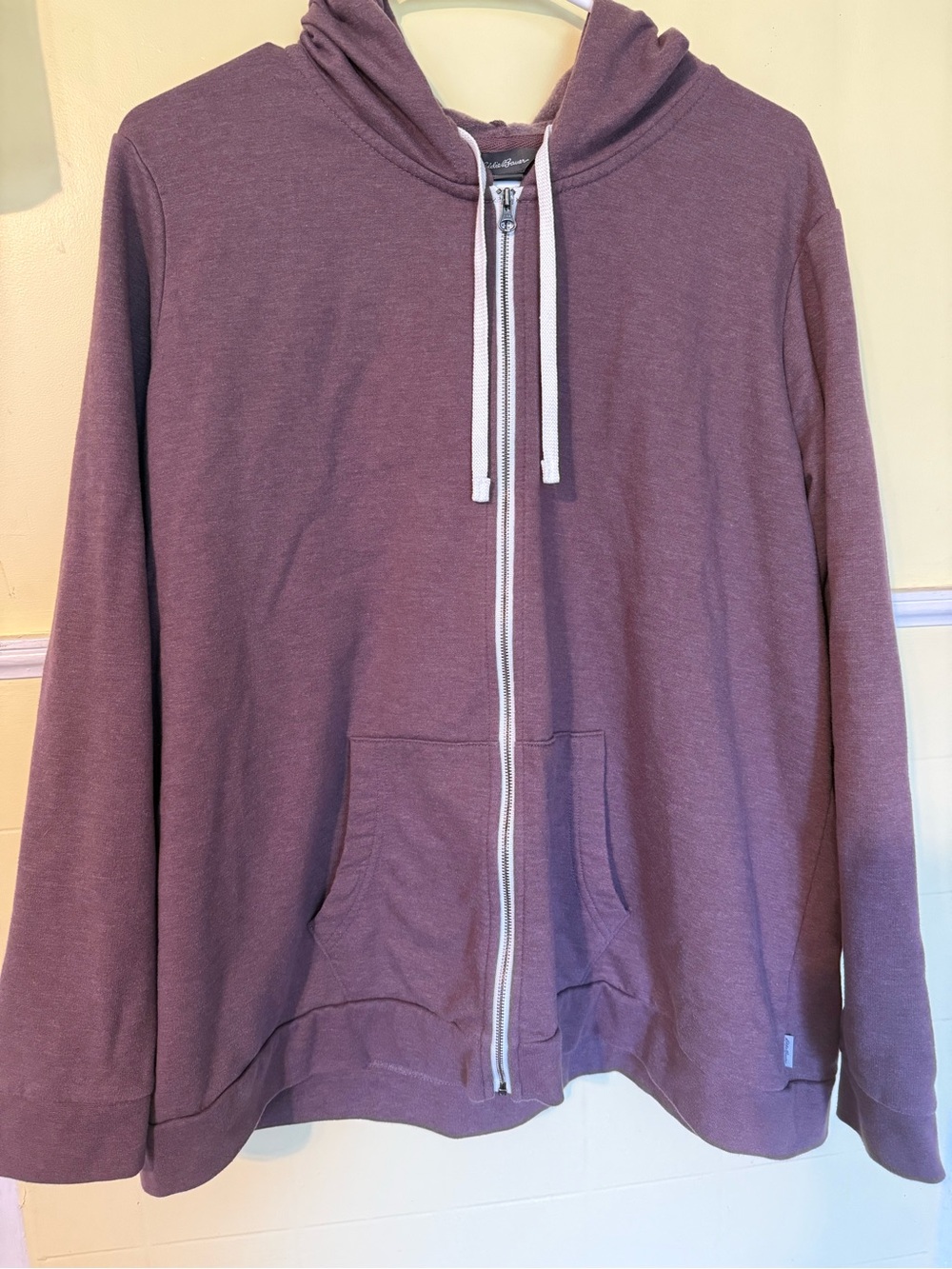 Eddie Bauer Women's Mauve Light Weight Zip-Up Hoodie with Drawstring
